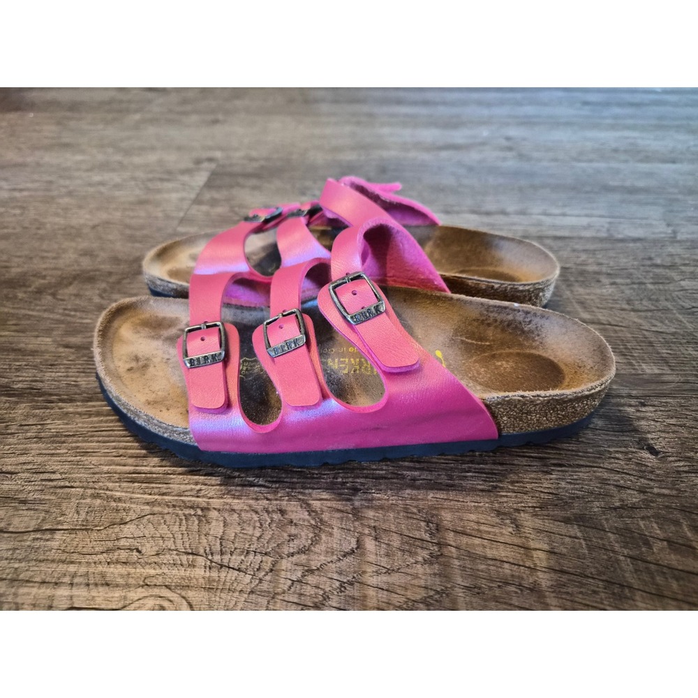 Birkenstock Florida Fresh Metallic Pink 3-Strap Sandals Womens 36